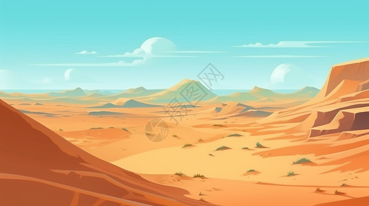 沙漠旷野干旱景观背景图片