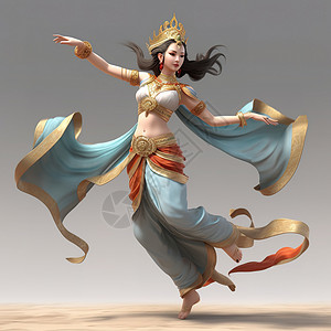 中国神话敦煌飞天优雅舞蹈背景图片