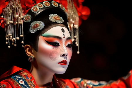 中国戏曲文化传承表演者背景图片