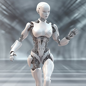 白色人工智能机器人背景图片