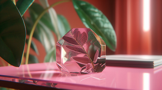 杯子形状透明水晶制品插画