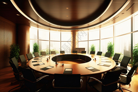 大型商务圆形会议室图片