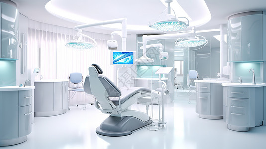 牙科诊所环境的清洁无菌背景图片