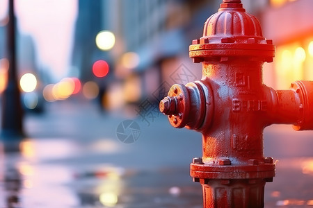 牙子街道上的消防栓插画