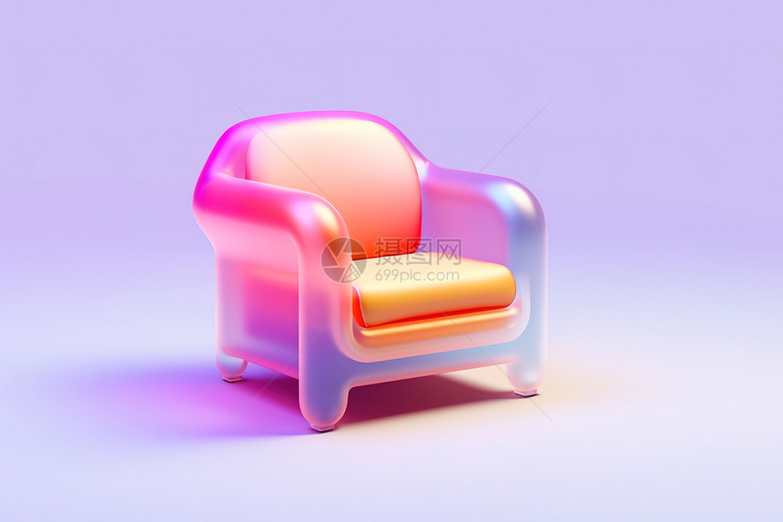3d微型扶手椅概念图标图片