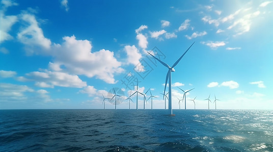海洋技术风能风力发电新能源技术插图插画