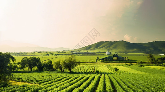 农业领域远景插图背景图片