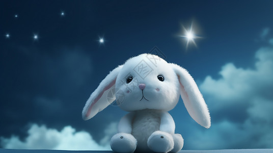 卡通可爱玩具小兔子背景图片
