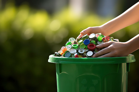 各种可回收物品的回收箱高清图片