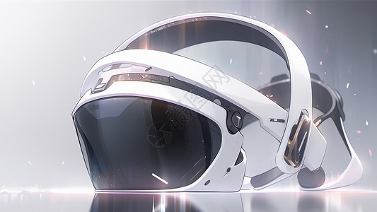 科技感白色VR卡通眼镜背景图片