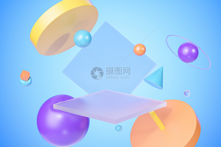 3d卡通漂浮场景高清图库