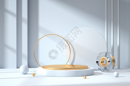 黄金珍珠白色纯净展台设计图片