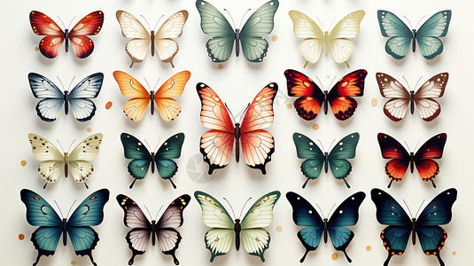 各种漂亮美丽的卡通蝴蝶背景图片