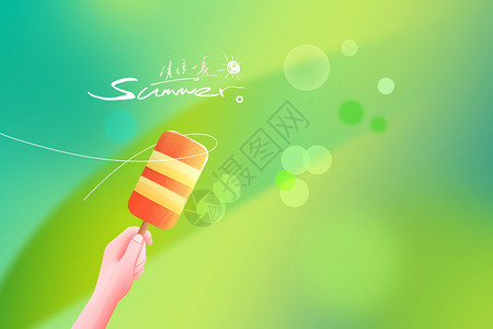 绿色的棒棒糖夏日清新背景设计图片
