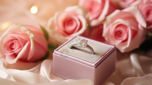 预备求婚的戒指背景图片