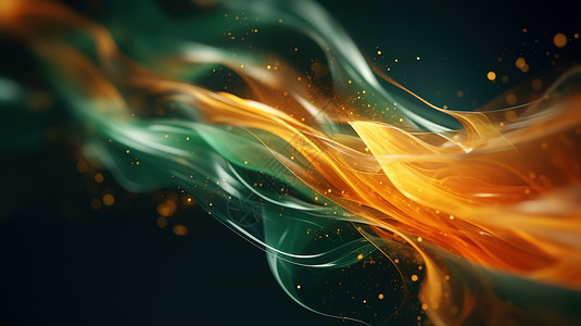 火焰燃烧效果科技抽象流动粒子设计效果插画