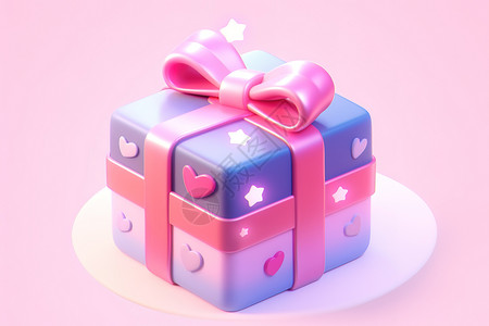 生日蛋糕PNG礼物盒3D游戏元素图标插画