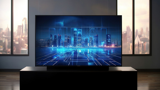 一台电视智能科技显示屏背景