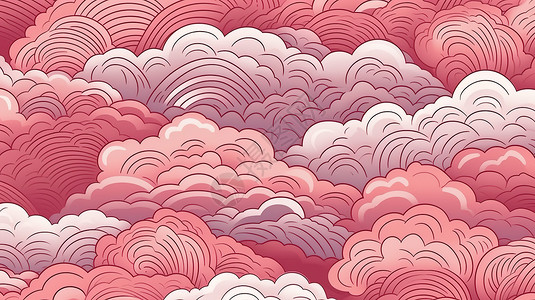 粉红色的中国祥云图案纹理背景图片