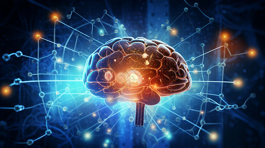 芯片大脑半导体芯片信息技术高科技概念图插画