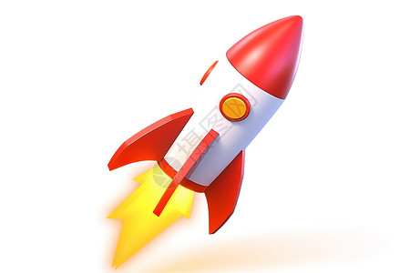 3d图案素材火箭发射3D图标插画