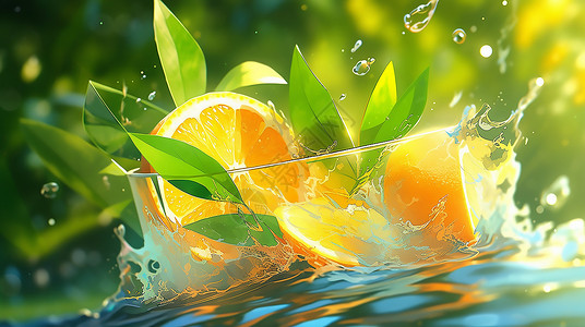 柠檬喷溅水花图片