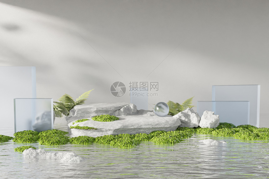 Blender简约清爽电商场景图片