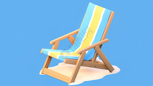海滩椅3D卡通图标背景图片