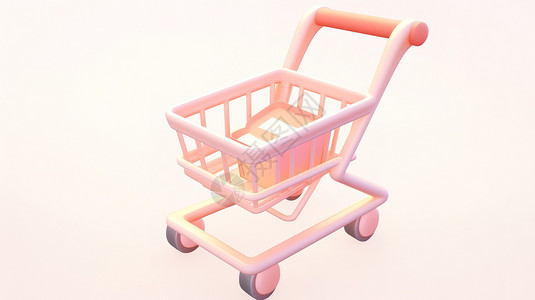 迷你购物车3D卡通背景图片