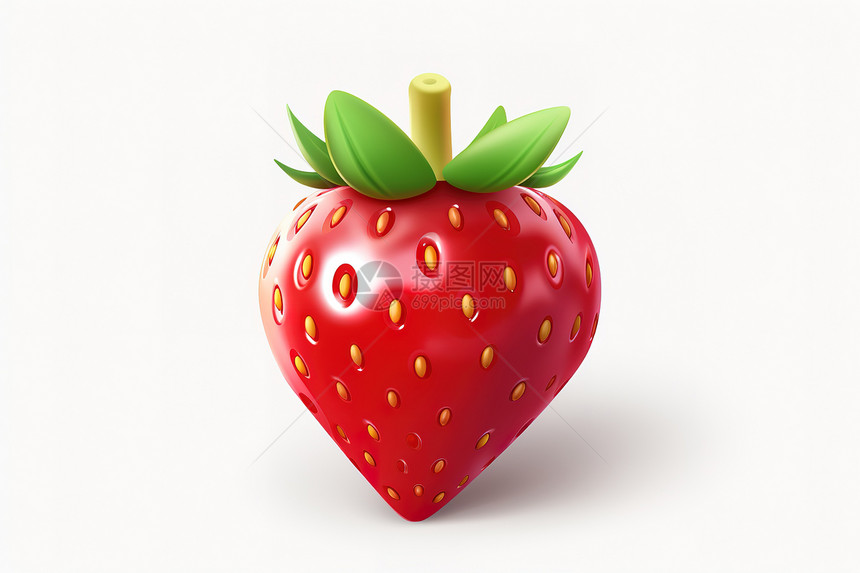 水果草莓3D卡通图标图片