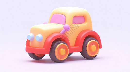 卡通儿童玩具车3D图标图片