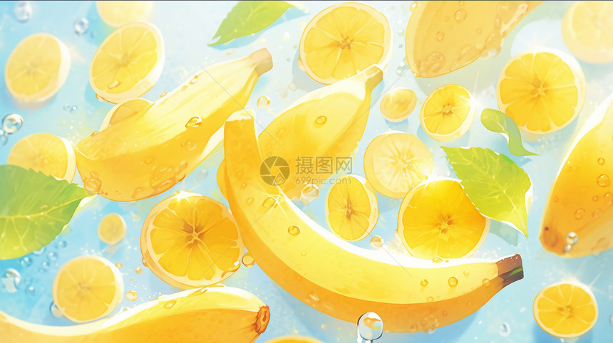 黄色卡通香蕉水果可爱图片