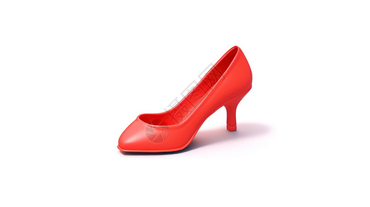 女士红色高跟鞋3D卡通图标高清图片