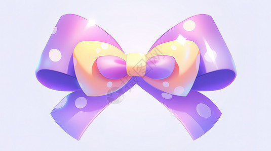 可爱蝴蝶结3D卡通图标背景图片