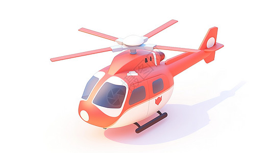 卡通直升飞机儿童玩具直升飞机3D卡通图标插画