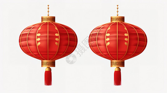 中式红色灯笼卡通元素图片