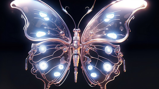梦幻机械水晶蝴蝶背景图片