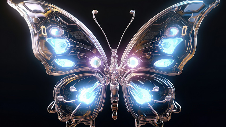 机械梦幻水晶蝴蝶图片
