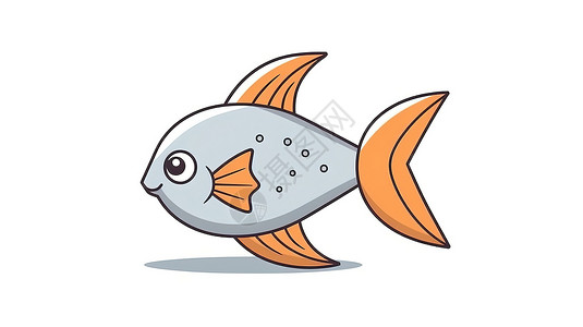 线条金鱼简单图标背景图片