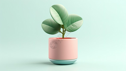 小盆栽3D清新可爱图片