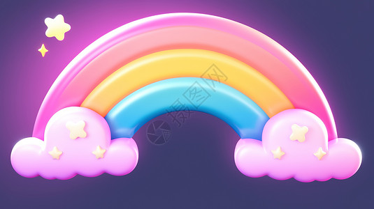 卡通可爱彩虹3D背景图片