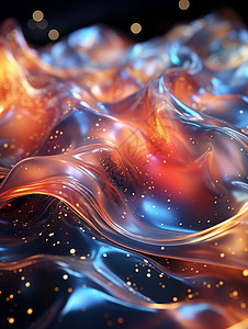 粒子流线科技感炫彩抽象流动水流插画