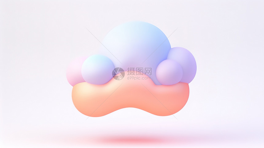 可爱的云朵3D卡通图标图片