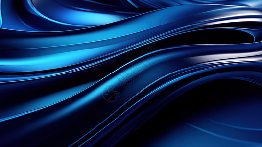 蓝色线条科技背景蓝色线条流畅科技背景插画