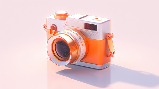 镜头icon可爱的立体卡通照相机插画