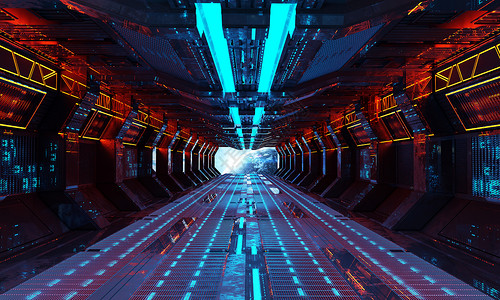 3D科技隧道场景图片