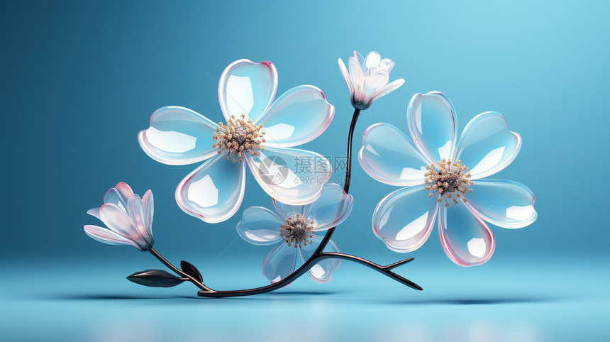 漂亮的超现实透明花瓣花朵图片