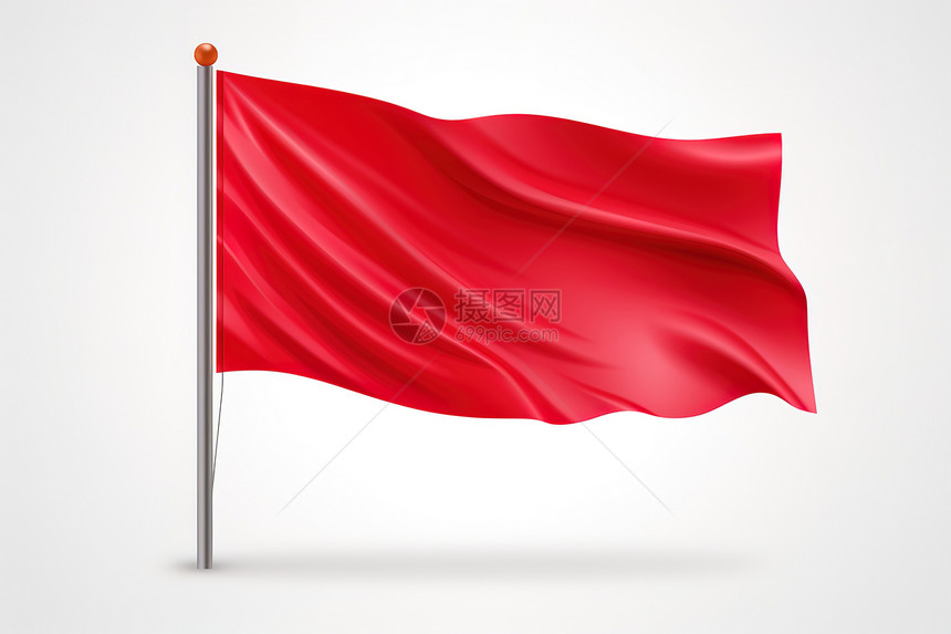 红色旗帜飘飘图片