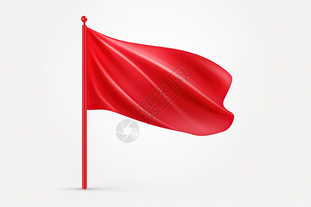 红色旗帜插画
