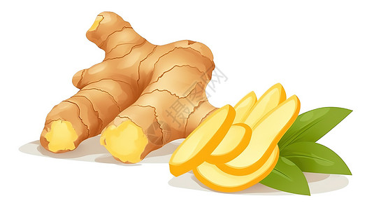 香蕉切片新鲜切片生姜插画